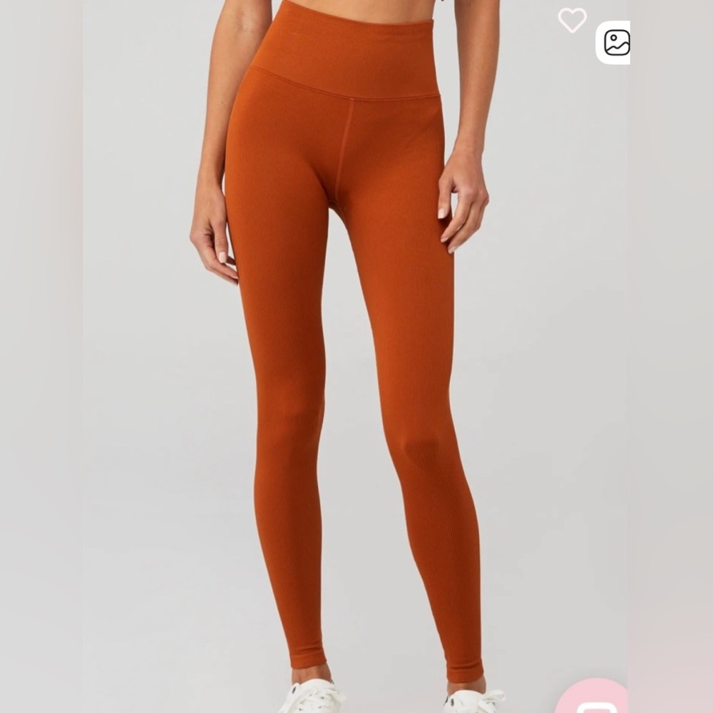 Spiritual Gangster Love Scuplt Ribbed Leggings XS/S - Burnt Orange Warm Nutmeg